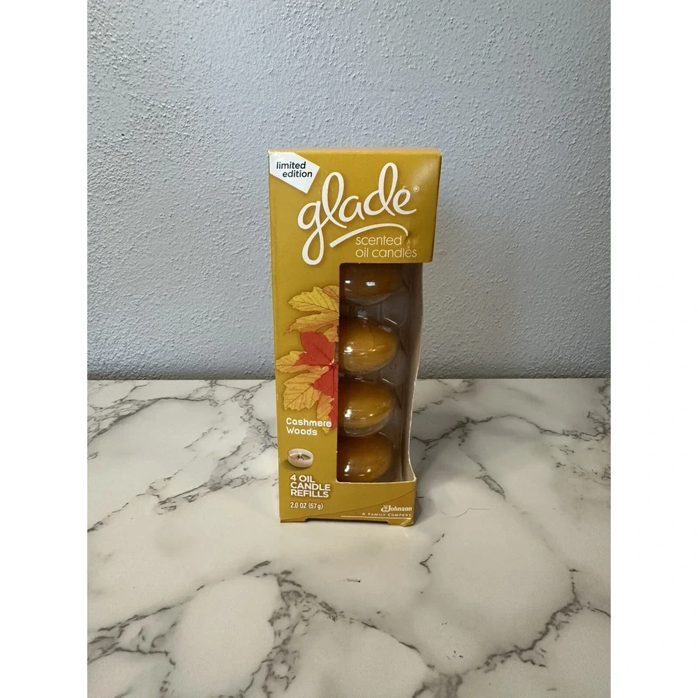 Glade Scented Oil Candles. 4 Refills. Cashmere Woods Limited Edition. New In Box